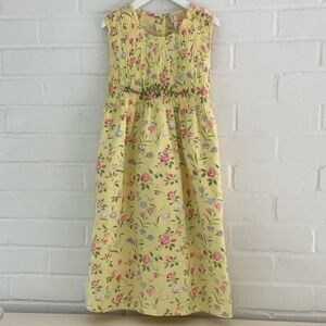 Cornelloki Classic Summer Yellow Flower Print Sleeveless Dress Size 5/6